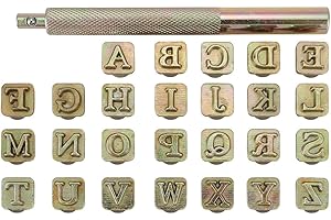 Mogokoyo - Set di punzoni con lettere dell'alfabeto, 6 mm, per lavori fai da te, fai da te