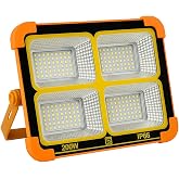200W G&uuml;neş Enerjili Portatif Solar LED Projekt&ouml;r | IP66 Su Ge&ccedil;irmez, 4 Işık Modu, 2200 L&uuml;men, Taşınabilir Şarjlı Lamba | Kamp