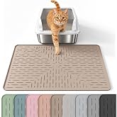 OHMO Cat Litter Mat (60 x 40 cm, Beige), Silicone Mat for Collecting Litter, BPA-Free, Waterproof, Washable, Easy to Clean, N