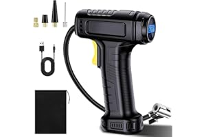 HUIYOPU Compressore Aria Portatile, Compressore Gomme Auto 150PSI-12V, Gonfiatore Elettrico per Auto, Moto, Biciclette, Pompa con Arresto Automatico, con Luci LED, Display Digitale LCD