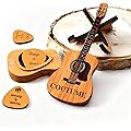 Étude à médiator Guitare personnalisée, contenant 3 médiateurs en bois sur mesure, avec possibilité de gravure personnalisée — amateurs de guitare, les groupes et les musiciens (Guitare acoustique 2)