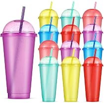 16 Pailles En Verre Réutilisables - 20cm Pour Bubble Tea - 2 Brosses De Nettoyage Incluses
