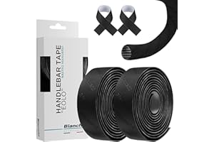 Kakveiai Ruban de Guidon, Vélo de Route Ruban, (Lot de 2) Vélo de Route, pour Bouchons D'extrémité et Bandes Adhésives incluses - Confortable， Antidérapante et Facile à Poser (Noir)