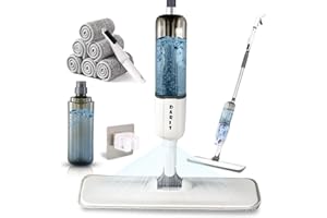 SDARISB Scopa Lavapavimenti a Spruzzo,DARIS Spray Mop Mocio Lavapavimenti con 6 Cuscinetti Riutilizzabili in Microfibra