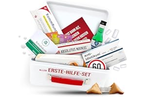 ‎LONGFAIR Longfair 60. Geburtstag | Erste Hilfe Set Geschenk-Box, witziger Sanikasten | 8-teilig | Spaßgeschenk zum 60. Geburtstag