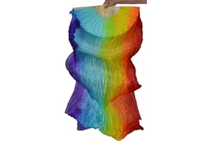 Tanzbekleidung & Accessories Schleierfächer Tanz Fächer Fächerschleier Seidenfächer Flügel Bauchtanz 1 Paar Bunt 4
