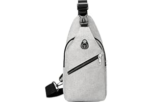AIDBUCKS ABK Sac Bandoulière Sac Poitrine Sling Pack - Compact & Léger - Unisexe - 3 Compartiments + Port USB Pratique - Marche Voyage Sport