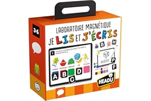 Headu - Laboratorie Magnétique Je Lis Et J'Ècris - Lire Et Écrire avec des Lettres Et des Sujets Prédécoupés | Jeu Educatif 3 4 5 6 Ans, Jeu pour Apprendre à Lire et à Écrire, Cadeau Enfants