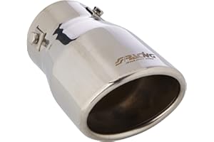 Simoni Racing Cola de Tubo de Escape Deportiva Ovalada/Inclinada Acero INOX - 95x82xL147mm - Montaje ->65mm