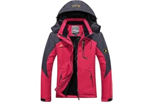 YIWENG Giacca invernale calda, Giacca impermeabile da montagna da donna Giacca da sci Giacca antivento Giacca invernale calda per escursionismo in campeggio Sci