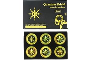 ZILIMONTT Anti-Radiation Shield 5G EMF Protection Phones Laptops, 6 Stickers Tool,Electromagnetic-Quantum-Anti Radiation Shield EMF Detector,Anti Radiation Shield (gold)