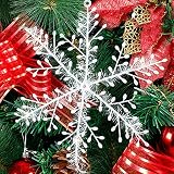 10 Stück Weihnachten Deko Schneeflocken Weihnachtsbaumdeko Weihnachtsbaumschmuck Anhänger - 2