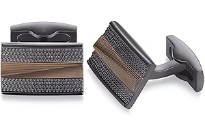 HONEY BEAR Mens Stainless Steel Rectangle Business Wedding Black Cufflinks