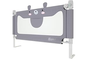 JNGLGO Barriera del letto, 150 cm, protezione per il letto, barriera di sicurezza per bambini, regolabile in altezza 70-93 cm, barriera del lettino con rete traspirante per culla e letto genitoriale,