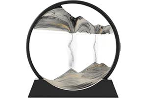 AOLIFLY Image de Sable Mouvement, Peinture de Sable Coulant Coulant, Paysage de Sable 3D, Cadre de Sable pour la décoration de Bureau À La Maison (Noir,12 Pouces)