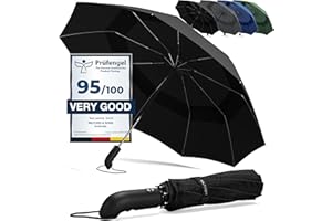 WILFORD & SONS Parapluie Pliant Compact - Automatique Ouverture/Fermeture Bouton et Sac | Résistant au Vent, Incassable Solide, Petit Mini, Télescopique, Noir, Facile, Étanche - Homme Femme Ombrelle Voyage