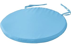 SOFTILLO Round Bistro Circular Chair Cushion With Ties Seat Pads For Dining Chairs Kitchen Garden Italian Fabric Removable Cover Indoor Outdoor Seat Pad Cushions Living Room Patio Office Shop TEAL BLUE
