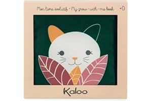 Kaloo - Stimuli - Mon Livre en Tissu Evolutif - Livre d'Eveil Eventail en Tissu Doux - Jouet d'Eveil Motricité et Manipulation - 14 cm - Dès la Naissance, K971602