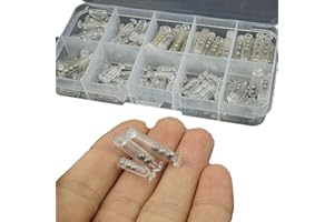 AUXPhome Juego de 120 señuelos de pesca con sonajero de pesca con forma de cascabel de gusano, tubo de acrílico, sonajeros para atraer la corbata, L/M/S 3 tamaños