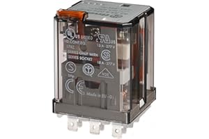 Finder serie 62 - Rele potencia enchufable 24vdc 3 contactos pulsador +indicador