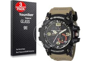 Youniker 3 Unidades Protector de Pantalla para Casio gg1000 Cristal Vidrio Templado para Casio gg-1000 Cristal Templado 9H Dureza Sin Burbujas