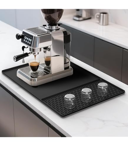 Silikon Abtropfmatte 60x40 Cm Für Kaffeemaschine - Hitzebeständig & Rutschfest Mit Abtropfbereich