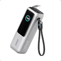 Power Bank Sharge 165W 20.000mAh Con Cavo Retrattile E Display TFT - Ricarica Rapida Per IPhone, MacBook