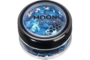 Klassischer grobkörniger Glitter von Moon Glitter - 100% kosmetische Glitzer für Gesicht, Körper, Nägel, Haare und Lippen - 3g - Blau