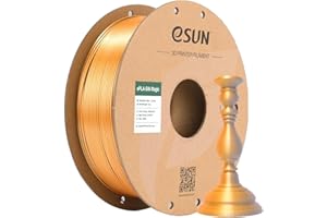 eSUN Jedwabna Magia PLA Filament 1,75 mm,Jedwabisty Dwukolorowy 3D Printer Filament PLA,Dokładność Wymiarowa+/- 0,05mm, 1kg Szpula (2,2 LBS) Filament do Drukowania 3D,Jedwabna Złoto Srebro