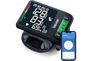 ‎BEURER Beurer BC 87 Handgelenk-Blutdruckmessgerät mit App-Anbindung, klinisch validiert, XL-Display, Ruheindikator, Inflation-Technology, farbigem Risiko-Indikator und Arrhythmie-Erkennung