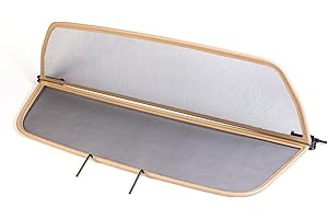 TiefTech Deflector de Viento para BMW Serie 6 E64 Descapotable (2004-2010) - Plegable - con Cierre Rápido - Beige | Deflector de Viento | Deflector de Aire | Parabrisas para descapotable