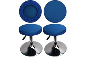 ‎HUALISIJI HuaLiSiJi Cover Bar Stool Cover Blue Stool Cover Round Protective Covers for Stools Washable Easy Care Breathable and Durable for 30-40 cm Round Stool Diameter (Blue, 2)