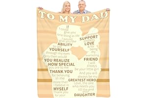 Ufkaa Dad Gifts from Daughter, Personalised Dad Gifts, Sentimental Presents for Daddy Who Has Everything, Best Dad Gift, Soft Flannel Blanket from Kids for Fathers Day Christmas Birthday, 60x50 inch