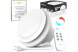 SLUELI 100mm Aspiratore Bagno, Potente e Silenzioso Ventilazione Bidirezionale a Ventola Aspirazione con Telecomando Wireless Facile da Installare su Finestre Soffitti e Pareti in Bagni Cucine e Garage