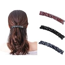 Sevendoo Französische Haarspangen Set – 4 Stück, Mittelgroß & Rechteckig Mit Marmormuster
