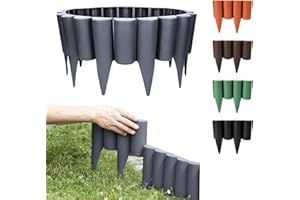 GARDENIX 2,5m Bordure de jardin rebord de jardin palisade pelouse parterre Aspect bois Anthracite