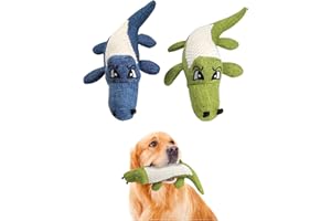 TODREMOU Juguetes Perros Grandes, Peluche para Perros, 2 Piezas, Juguete chirriante, Forma de cocodrilo
