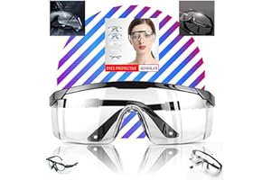 LogicaShop SafEye - Occhiali Protettivi Sanitari Virus Antiappannamento Certificati CE EN166 Sopra Protezione Occhi Chimica Trasparenti Compatibile Lavoro Laboratorio Chimico Uomo Donna
