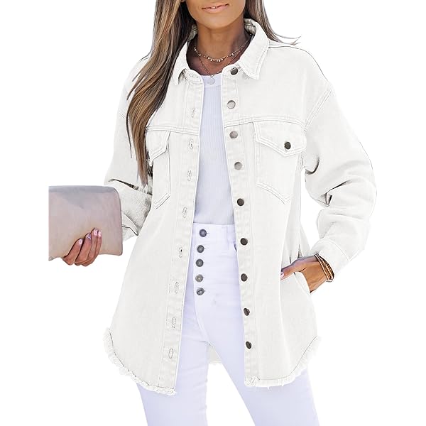 Giacca Di Jeans Da Donna Boyfriend Oversize - Button Down Con Stretch, Comoda E Alla Moda