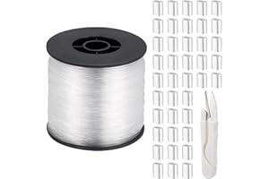 Zocipro Fil de Peche Transparent Ultra Resistant 0.8mm x 200m/0.6mm x 200m, Fil Nylon Transparent avec 1 Paire de Ciseaux pour Bricolage, Pêche, Bricolage, Bijoux, Suspension, Travaux Manuels