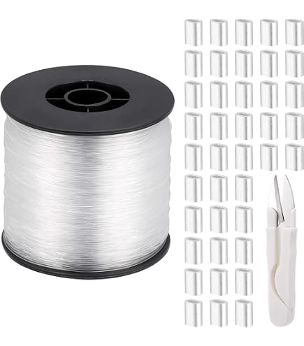 DIYEAH 12 corde in nylon trasparente da 1,5 m, filo invisibile per appendere quadri, con design ad anello, per fai da te, uso domestico, kit per appendere cornici a specchio