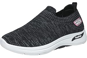 EQWIGKEIT Slip On Sneakers Damen Mesh Atmungsaktiv Leicht Walkingschuhe Casual Sportschuhe Damen Fitnessstudio Laufen Trainingsschuhe Outdoor Turnschuhe Tennisschuhe