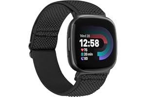 TumCez Cinturino Compatibile con Fitbit Versa 4/Fitbit Versa 3/Fitbit Sense 2/Fitbit Sense Cinturino, Regolabile Braccialetto Elastico in Nylon Cinturino di Ricambio Sportive per Donna Uomo