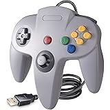 suily USB Controller for N64 Games, Classic N64 Bit USB Controller for Windows PC MAC Linux Raspberry Pi 3, Grey