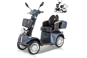 ‎ZVGREEN ZVGREEN-DJ(x)-1000-MB-S25-Elektromobil-Mobilitätsroller mit 4 Rädern-Seniorenmobil-max. Belastung 225 kg-Elektroroller mit sitz 360° drehbar-Straßenzulassung-Matt-schwarz