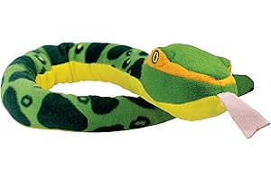 EcoBuddiez Sssnakes - Anaconda z Deluxebase. Mały wąż pluszowy wykonany z recyklingu plastikowych butelek. Ten ekologiczny wąż pluszowe chłopcy i dziewczęta