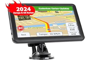 LOVPOI Navigationsgerät für Auto, LKW Navi 7 Zoll GPS Navigation Testsieger 2024 Auto LKW PKW Navigationssystem mit Europa UK 52 Karte Kostenloses Upgrade Sprachführung Blitzerwarnung Fahrspurassistent POI