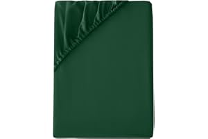 BELDORA Anti-Allergy Anti-Bacterial Brushed Microfibre Polyester Fitted Bed Sheet - 28cm Depth, Easy Care, Fade Resistant (Emerald Green, Double)