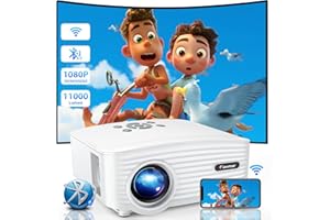 VIGPIL Beamer, Mini Beamer 11000 Lumen Heimkino Video Beamer, WiFi Bluetooth Beamer Full HD 1080P Unterstützt, Projektor Portable kompatibel mit Android/iOS/Windows/TV Stick/HDMI/USB Beamer Klein