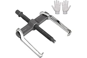 GUISHOP-EU Estrattore Cuscinetti con Un Paio di Guanti in Cotone,Estrattore a 2 Bracci da 100mm,Rinforzato Estrattore Universale a 2 Griffe,per la Rimozione di Piccoli Cuscinetti, Ingranaggi, Puleggia